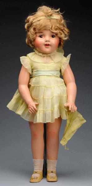 Appraisal: Large Composition Doll Shirley Temple-type unmarked full composition girl with