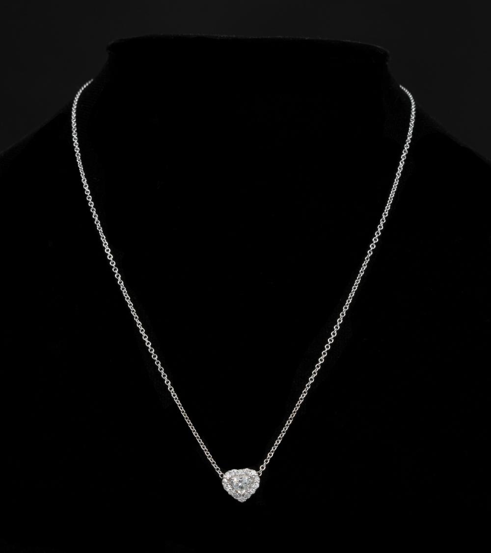 Appraisal: kt White Gold and Diamond Pendant with Chain center prong