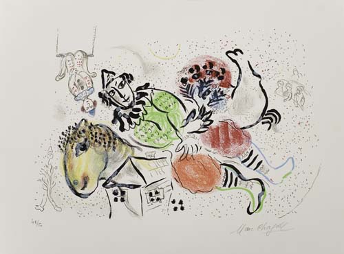 Appraisal: MARC CHAGALL Le Cirque ambulant Color lithograph x mm x