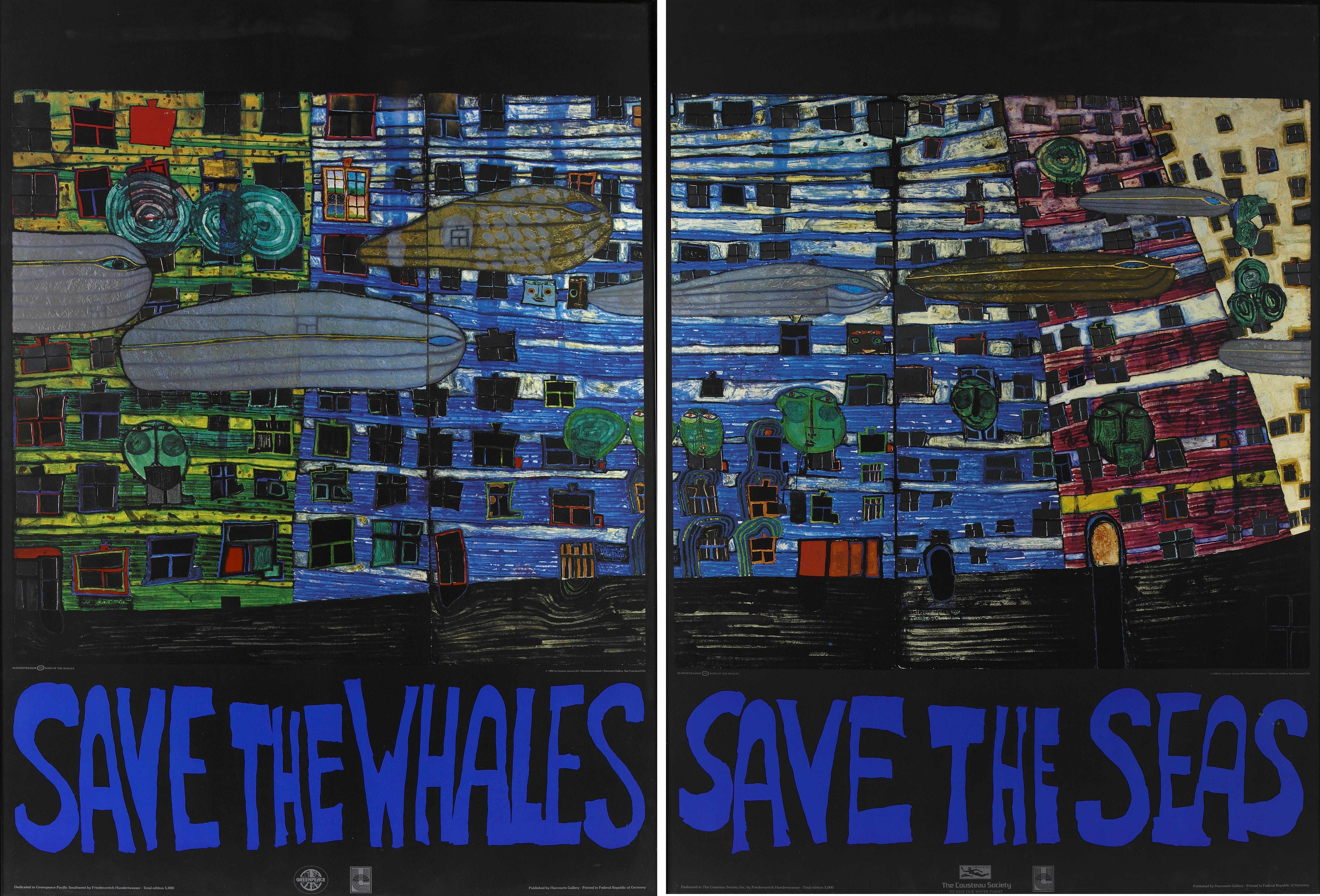 Appraisal: Friedensreich Hundertwasser Austrian - Save the Seas Save the Whales