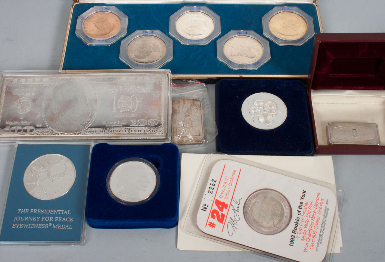 Appraisal: Medallions Seven silver items comprising Washington Mint Silver Proof ozt