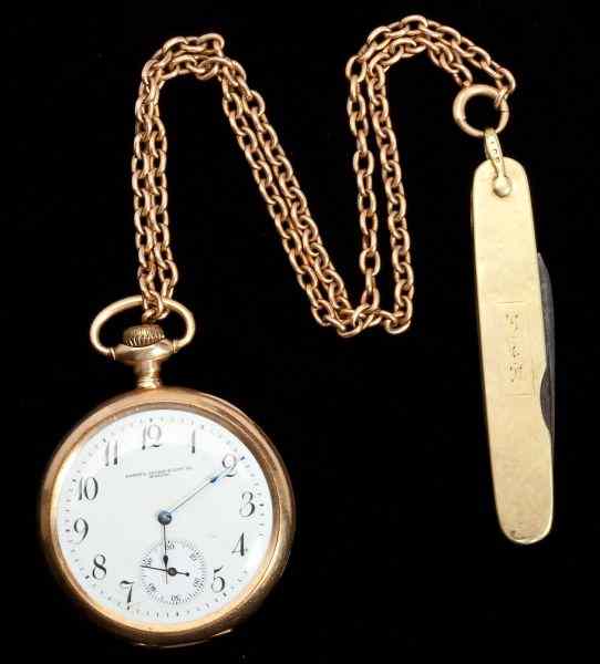 Appraisal: KT Pocket Watch with Chain and Pocket KnifeShreve Crump and