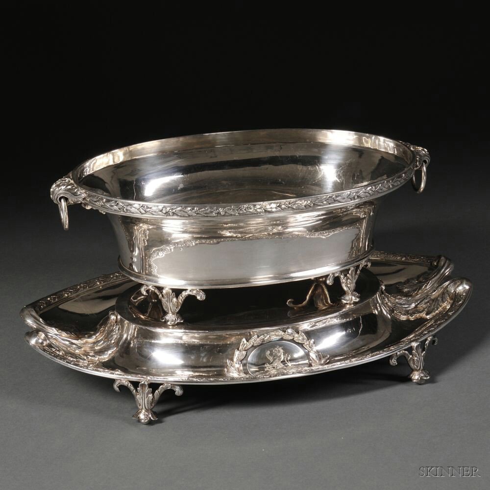 Appraisal: George III Sterling Silver Two-part Centerpiece London - Joseph Preedy