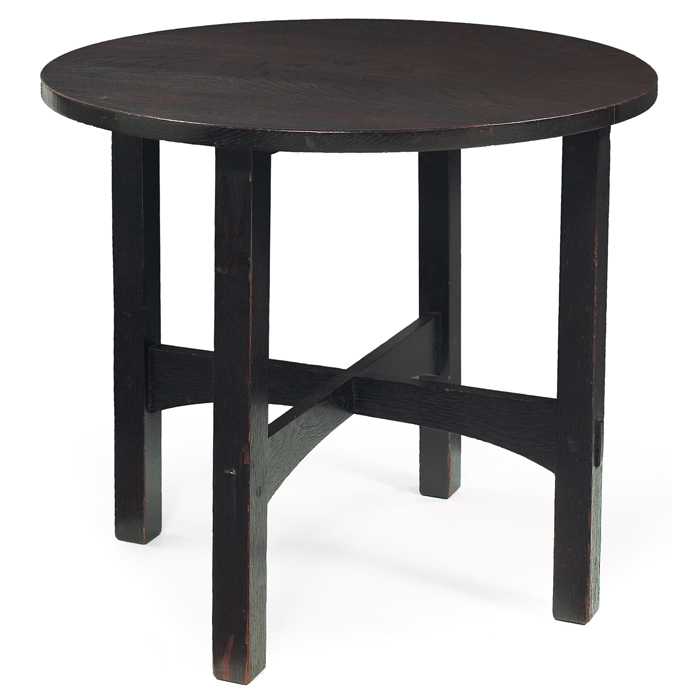 Appraisal: Good Gustav Stickley tea table similar to circular top above