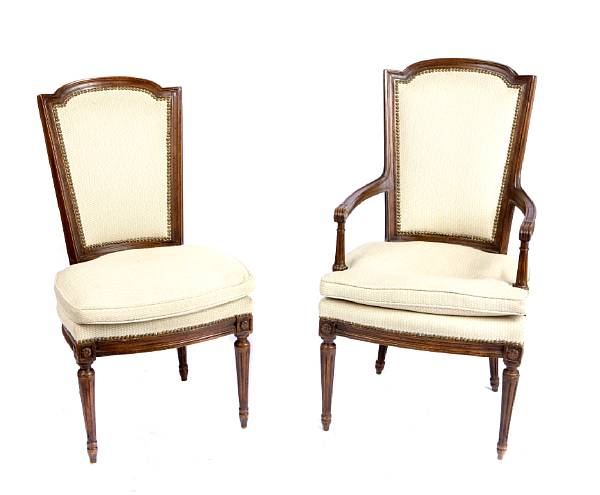 Appraisal: A set of Louis XVI style painted chairs height in