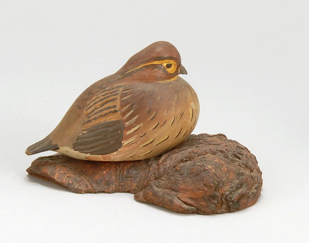 Appraisal: MINIATURE FEMALE QUAIL In sitting position By Russ Burr of