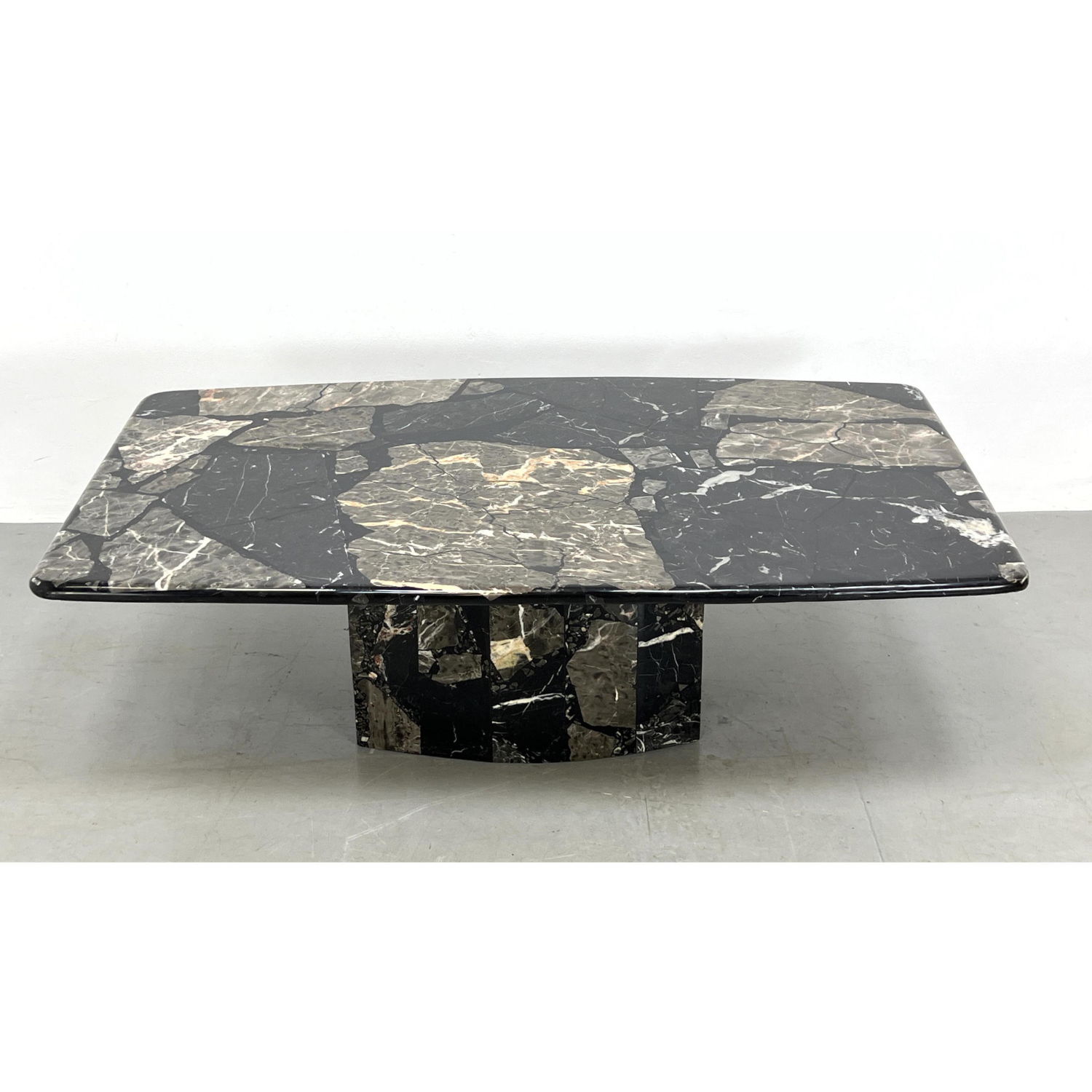 Appraisal: Large Marble Coffee Table Angled marble base Dimensions H inches