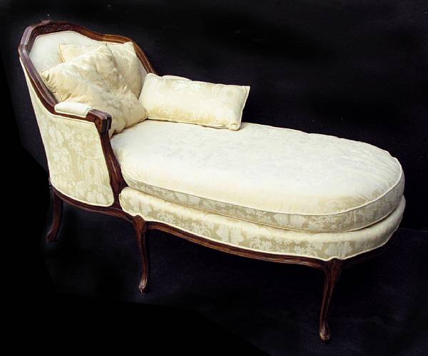 Appraisal: A Louis XV style chaise lounge height in width in