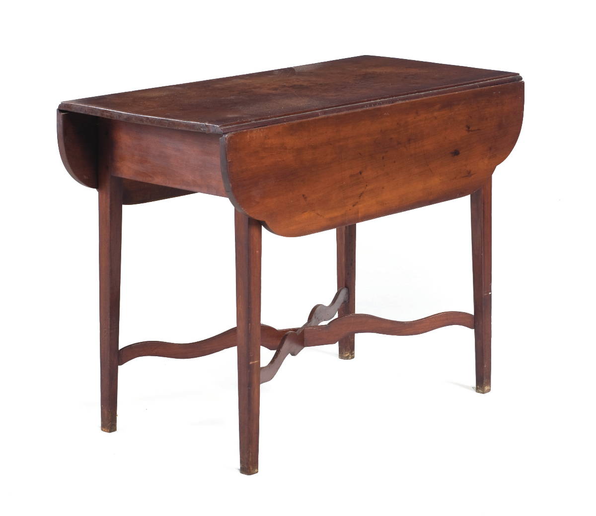 Appraisal: CONNECTICUT RIVER VALLEY HEPPLEWHITE CHERRY PEMBROKE TABLE The rectangular top