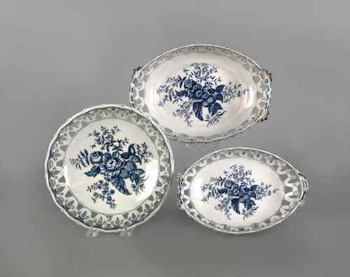 Appraisal: Two Worcester reticulated bowls ca h dia and h dia