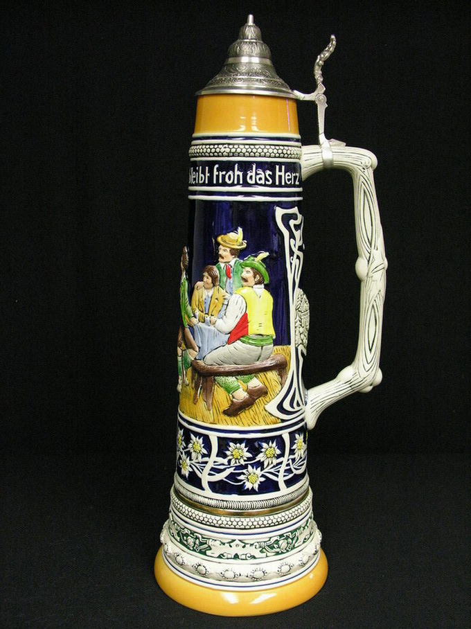 Appraisal: LITRE GERZ GERMAN BEER STEIN h