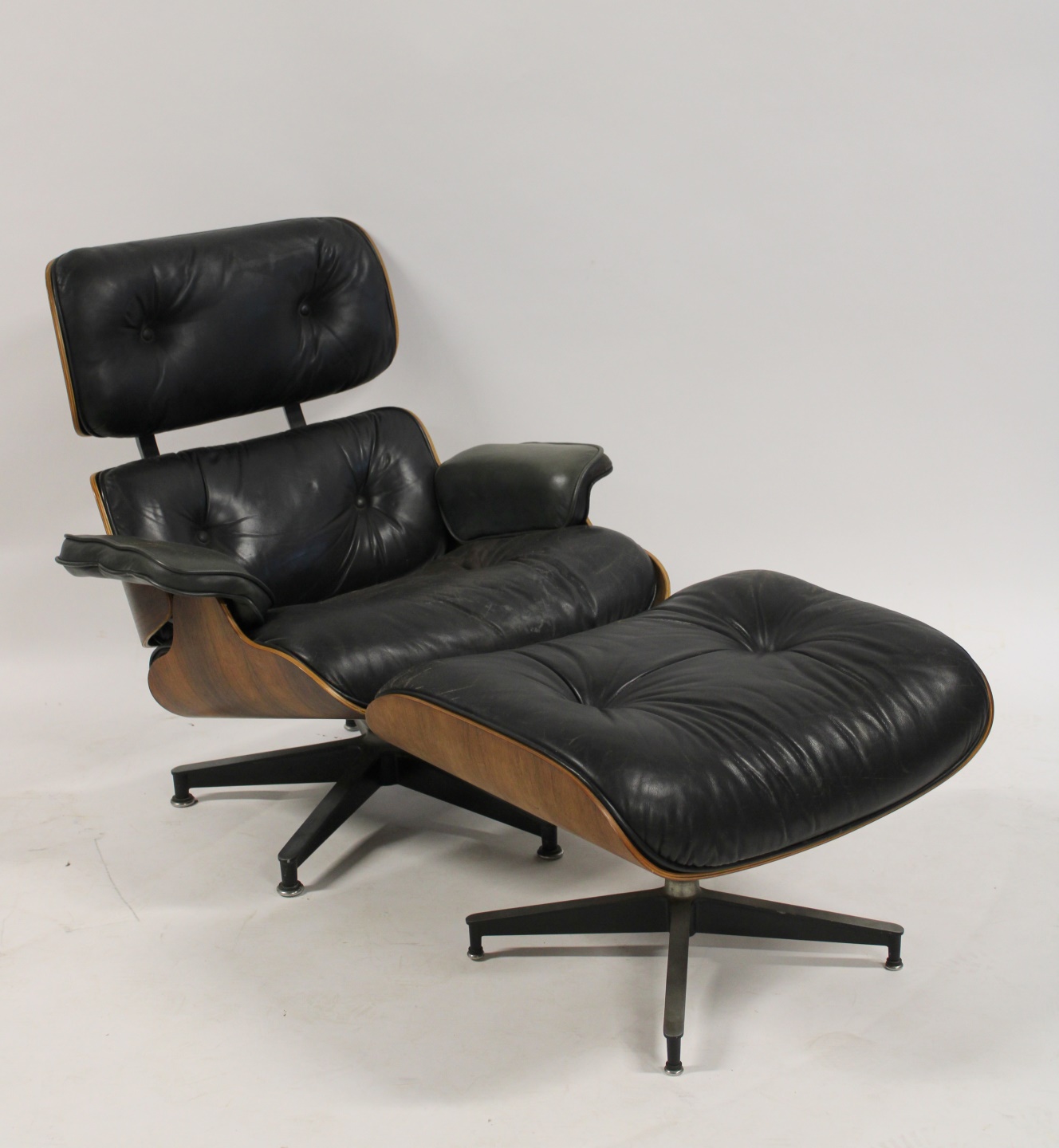 Appraisal: Vintage Rosewood Charles Eames Lounge Chair Ottoman Ottoman and chair