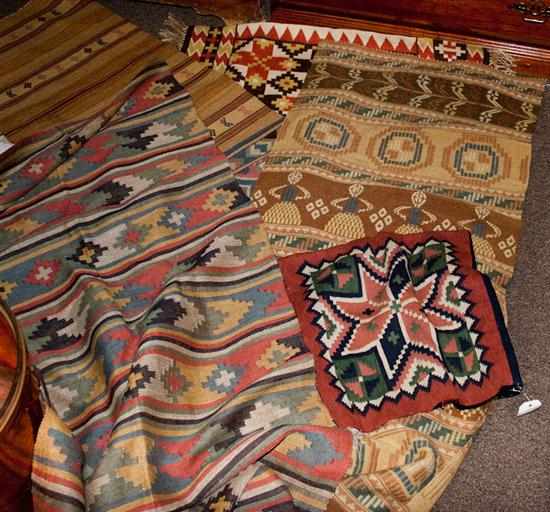 Appraisal: Five assorted Native American and other scatter rugs and textiles