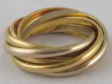 Appraisal: A French hallmarked carat gold multi band ring by Cartier