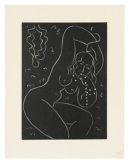 Appraisal: HENRI MATISSE Nu au Bracelet Linoleum cut printed later x