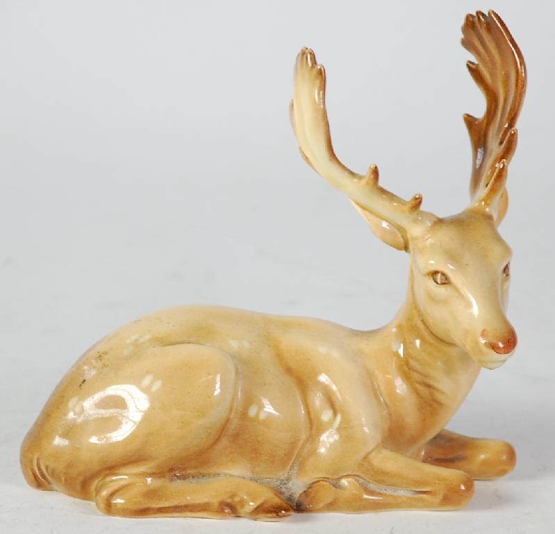 Appraisal: BESWICK POTTERY MODEL OF A STAG in lying pose cm