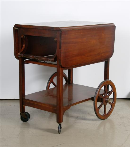 Appraisal: A Rolling Tea Cart Height x width x depth closed