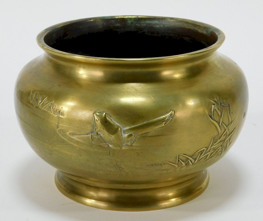 Appraisal: FINE Chinese Qing Dynasty Chased Brass Censer China Qing Dynasty