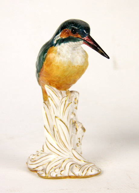 Appraisal: A Royal Worcester figure of a kingfisher perched on reeds