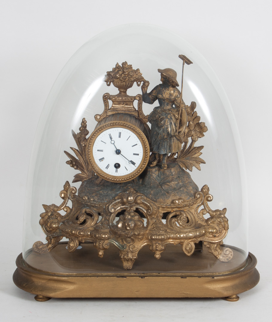 Appraisal: Napoleon III gilt-metal figural mantel clock second half- th century