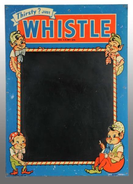 Appraisal: Tin Whistle Menu Chalk Board Description Early menu for Whistle