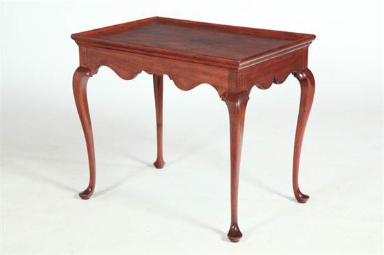 Appraisal: QUEEN ANNE TEA TABLE American th- th century mahogany Figured