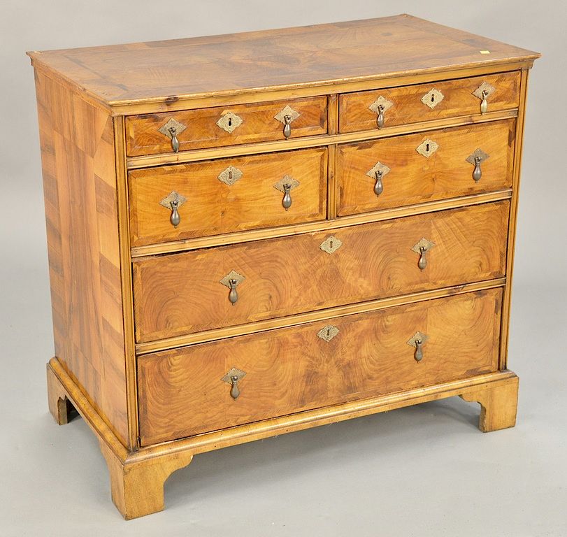 Appraisal: George II walnut chest two over two over two drawer