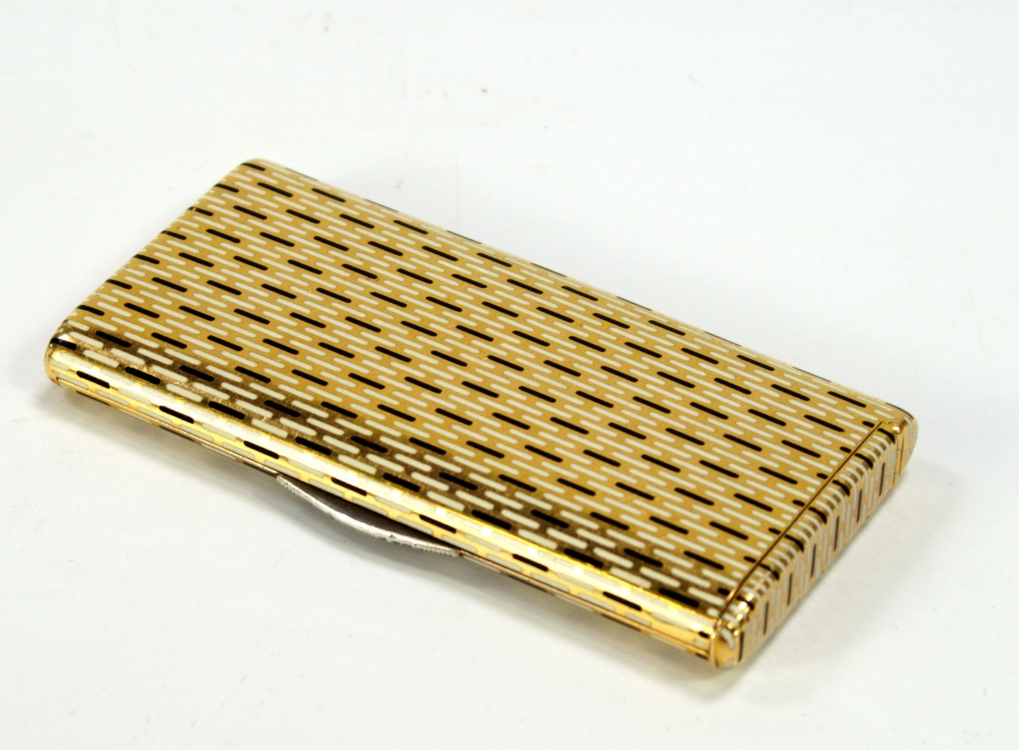 Appraisal: A French Art Deco yellow metal combined cigarette and vesta