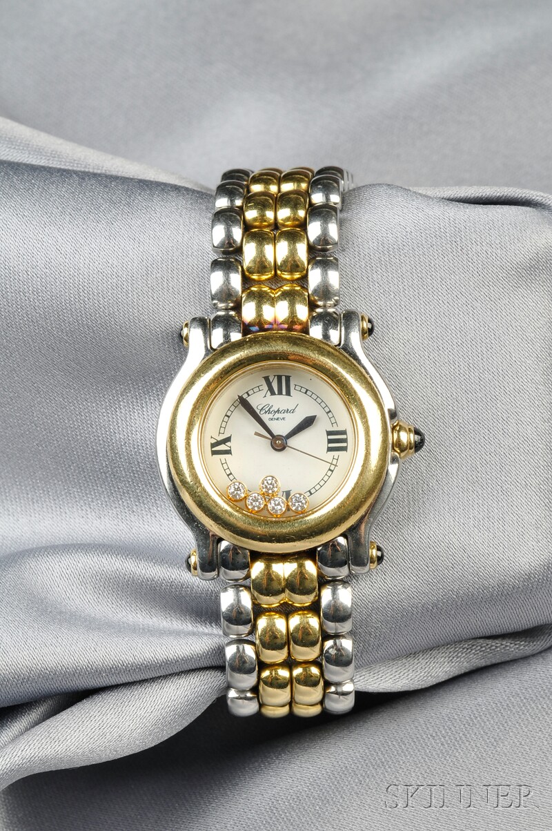 Appraisal: Lady's Stainless Steel and kt Gold Happy Sport Wristwatch Chopard