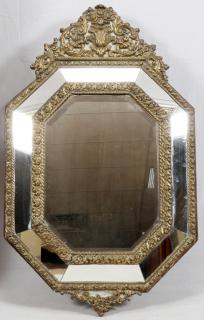 Appraisal: ANTIQUE PRESSED TIN WALL MIRROR ANTIQUE PRESSED TIN WALL MIRROR