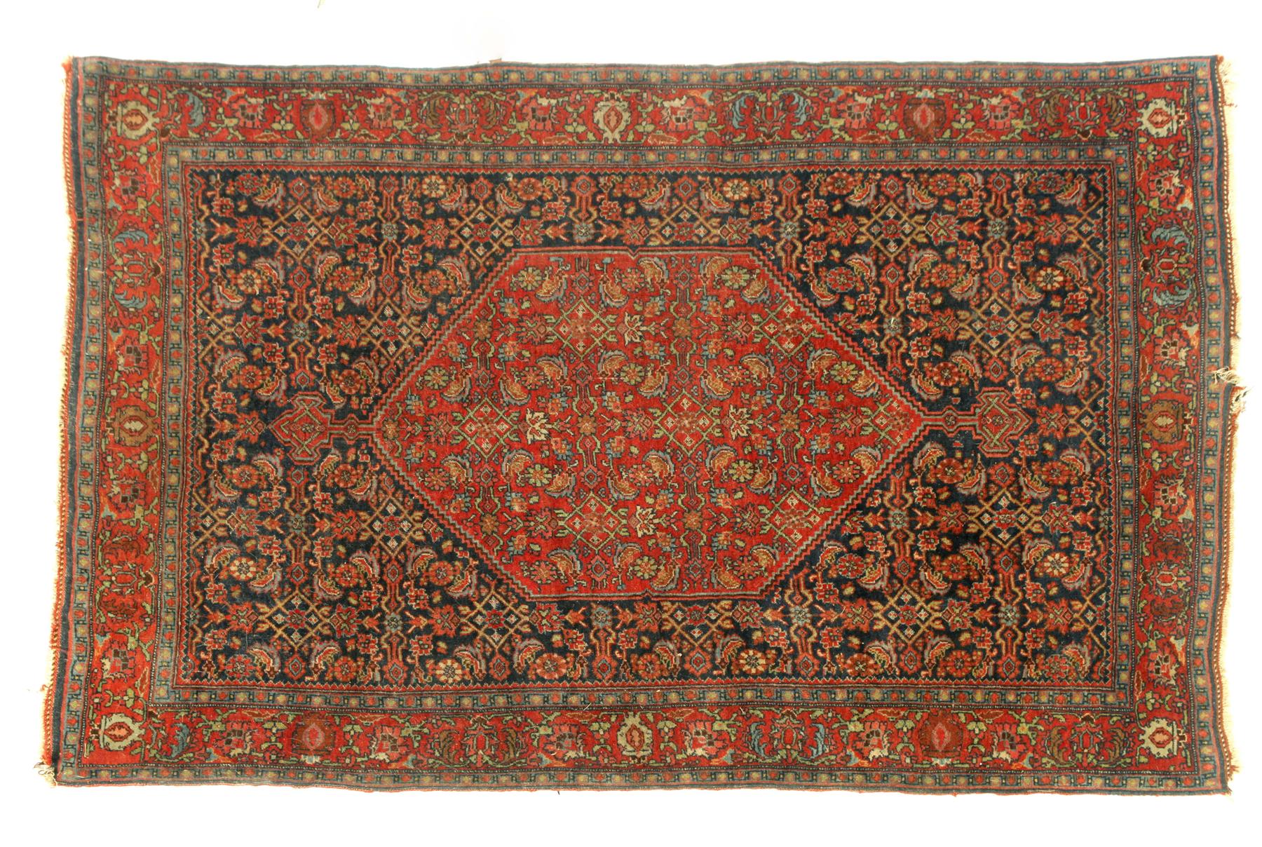 Appraisal: ORIENTAL AREA RUG Iranian early th century Handwoven geometric pattern