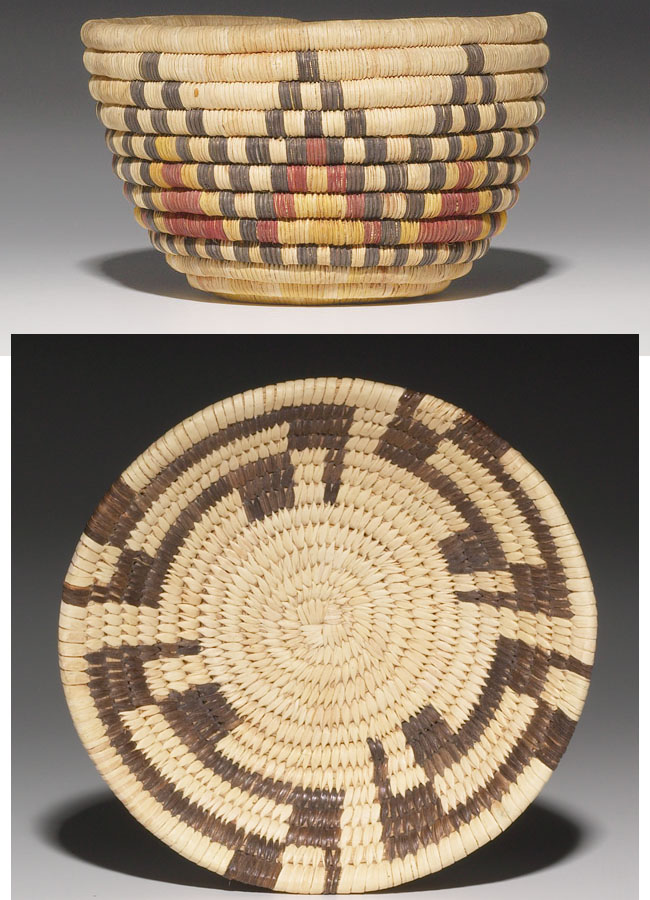 Appraisal: Hopi basket polychrome geometric design dia x h with a