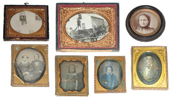 Appraisal: Americana items c group of seven early photographs in original