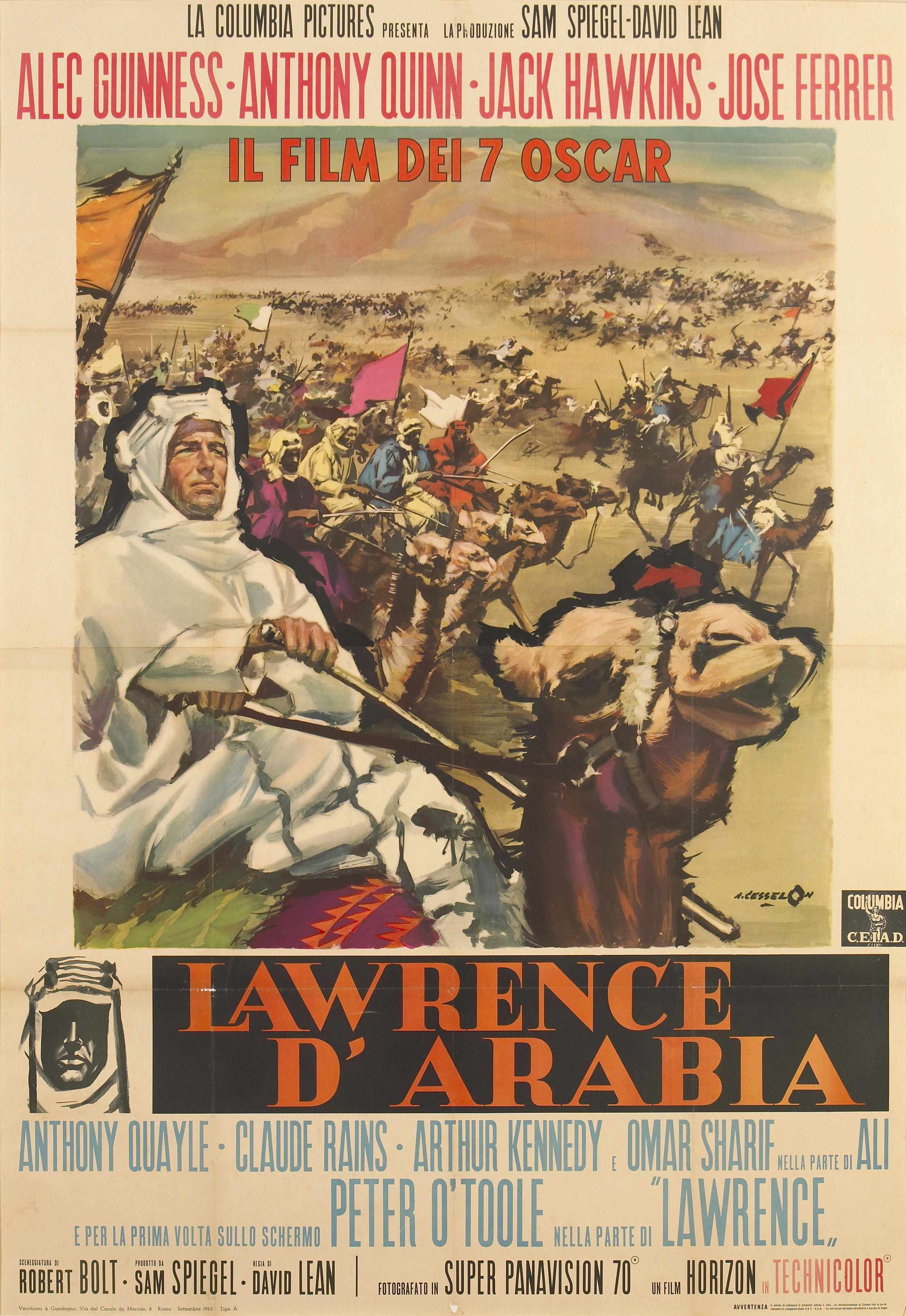 Appraisal: Lawrence of Arabia An original Italian -Folio poster for Lawrence