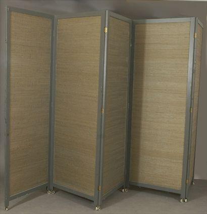 Appraisal: Grey-Painted Five-Fold Screen