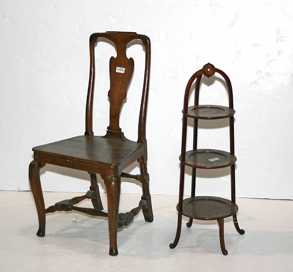 Appraisal: A George II oak side chair together with a Dutch