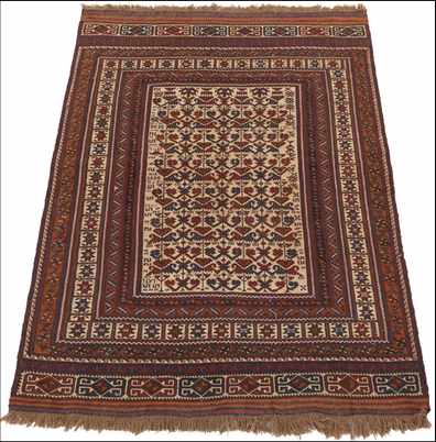 Appraisal: A Sumac Carpet Flat weave wool on wool weft similar