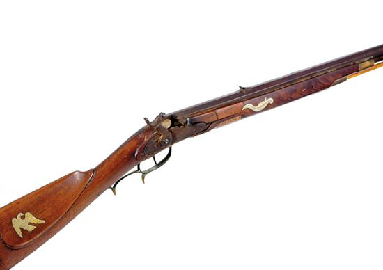 Appraisal: Percussion half-stock caliber plains rifle half octagon half round barrel