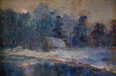 Appraisal: Nina Zbanduto Russian - Winter Sunrise Oil on board signed