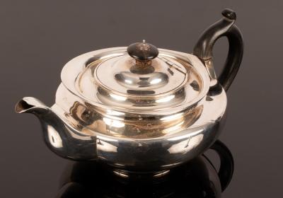 Appraisal: A George IV silver teapot Emes Barnard London of compressed