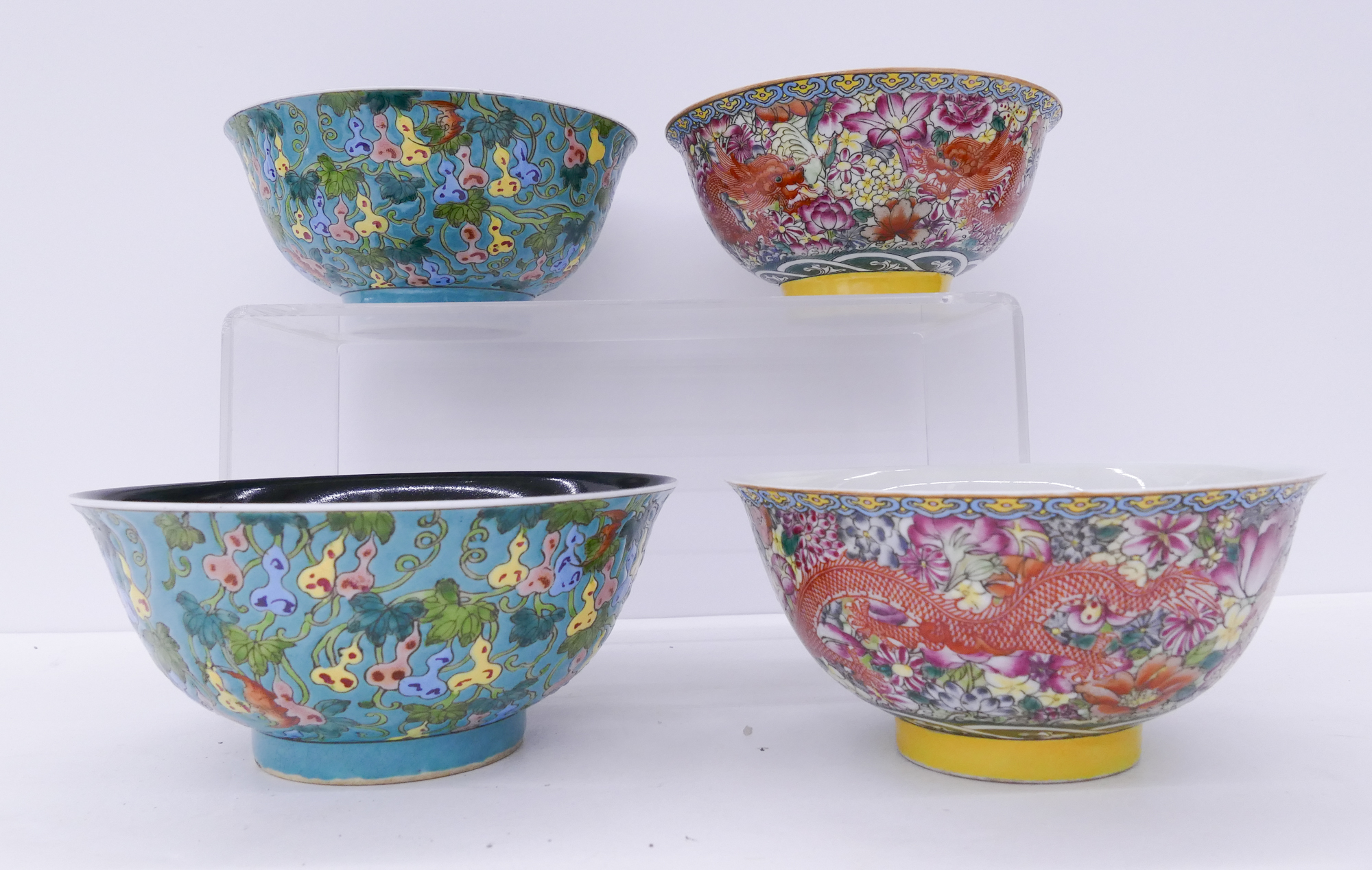 Appraisal: Pairs Chinese Porcelain Decorated Bowls- '' diameter