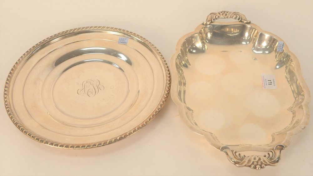 Appraisal: Two Sterling Silver Low Dishes one with two handles length