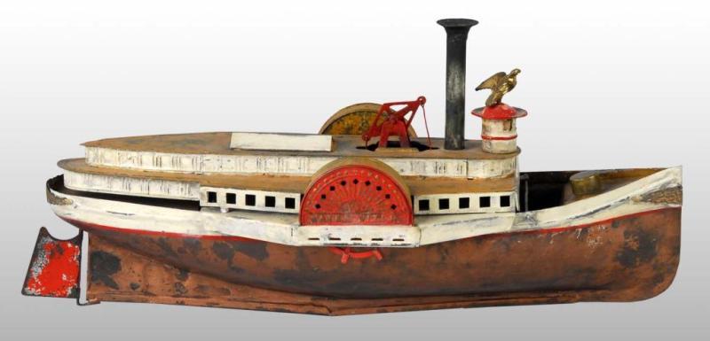 Appraisal: Tin Weeden Live Steam Water Witch Boat Toy Description American