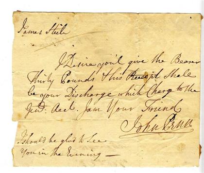 Appraisal: piece Autograph Letter Signed Penn John N p March p