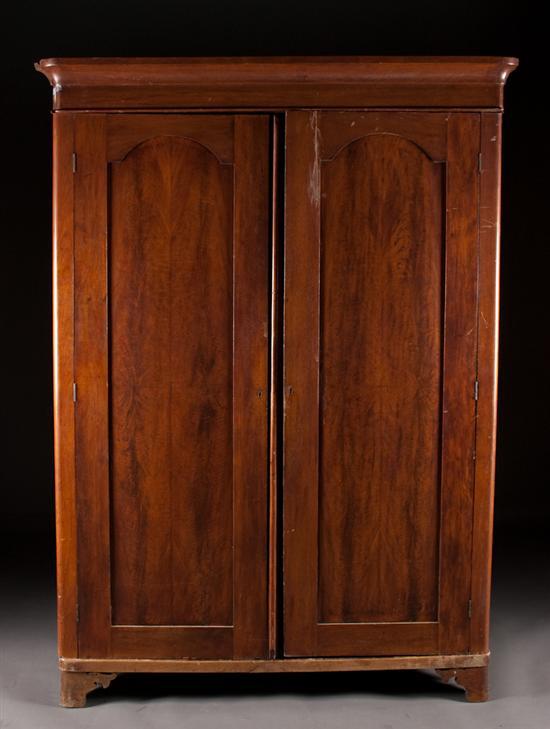 Appraisal: William IV mahogany two-door wardrobe circa in H in W