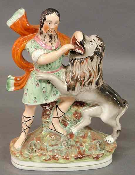 Appraisal: Staffordshire figure of Samson and the Lion th c h