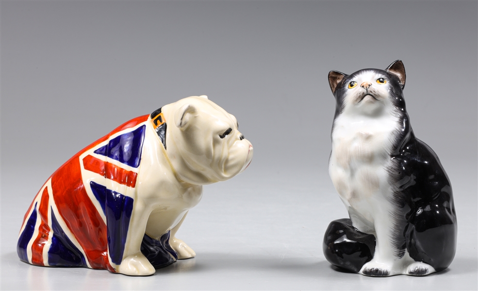 Appraisal: Group of two Royal Doulton Union Jack Draped English bulldog