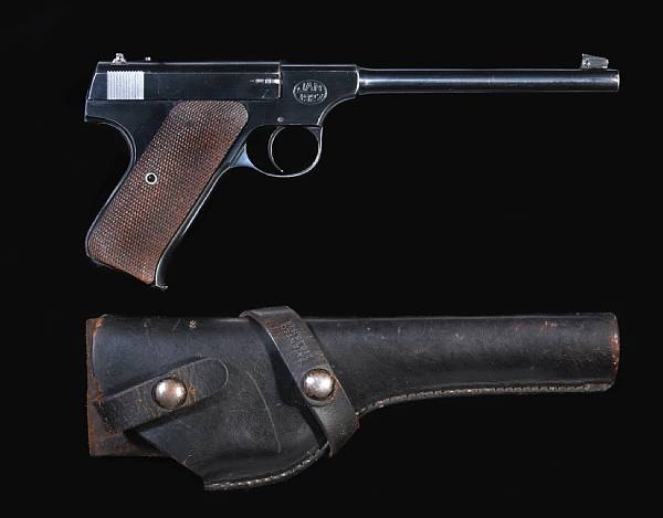 Appraisal: A silver-inlaid Colt Woodsman semi-automatic pistol Serial no for Long