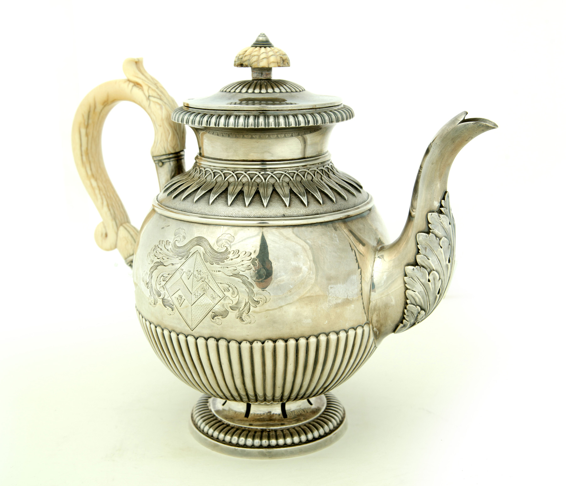 Appraisal: ENGLISH SILVER TEAPOT Hallmarks for London maker's mark PR Possibly