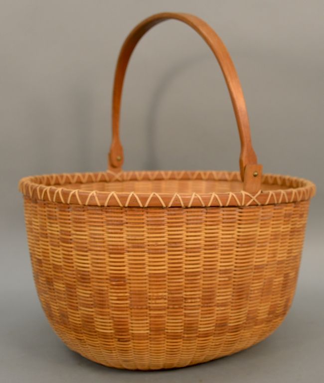 Appraisal: Arthur R Martin oversized large Nantucket basket signed on bottom